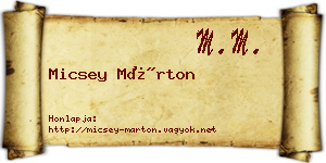 Micsey Márton névjegykártya